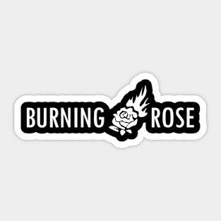 Burning Rose Logo White Sticker